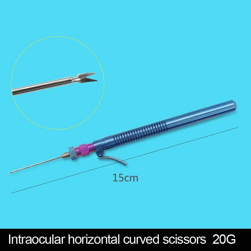 Microtijeras intraoculares de aleación de titanio para oftalmología, tijeras intraoculares optálmicas microscópicas, cabeza recta y curva