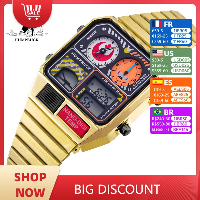 New Fashion Casual Watch Men Digital Dual Time Sports Chronograph 3bar Waterproof Quartz Wristwatches