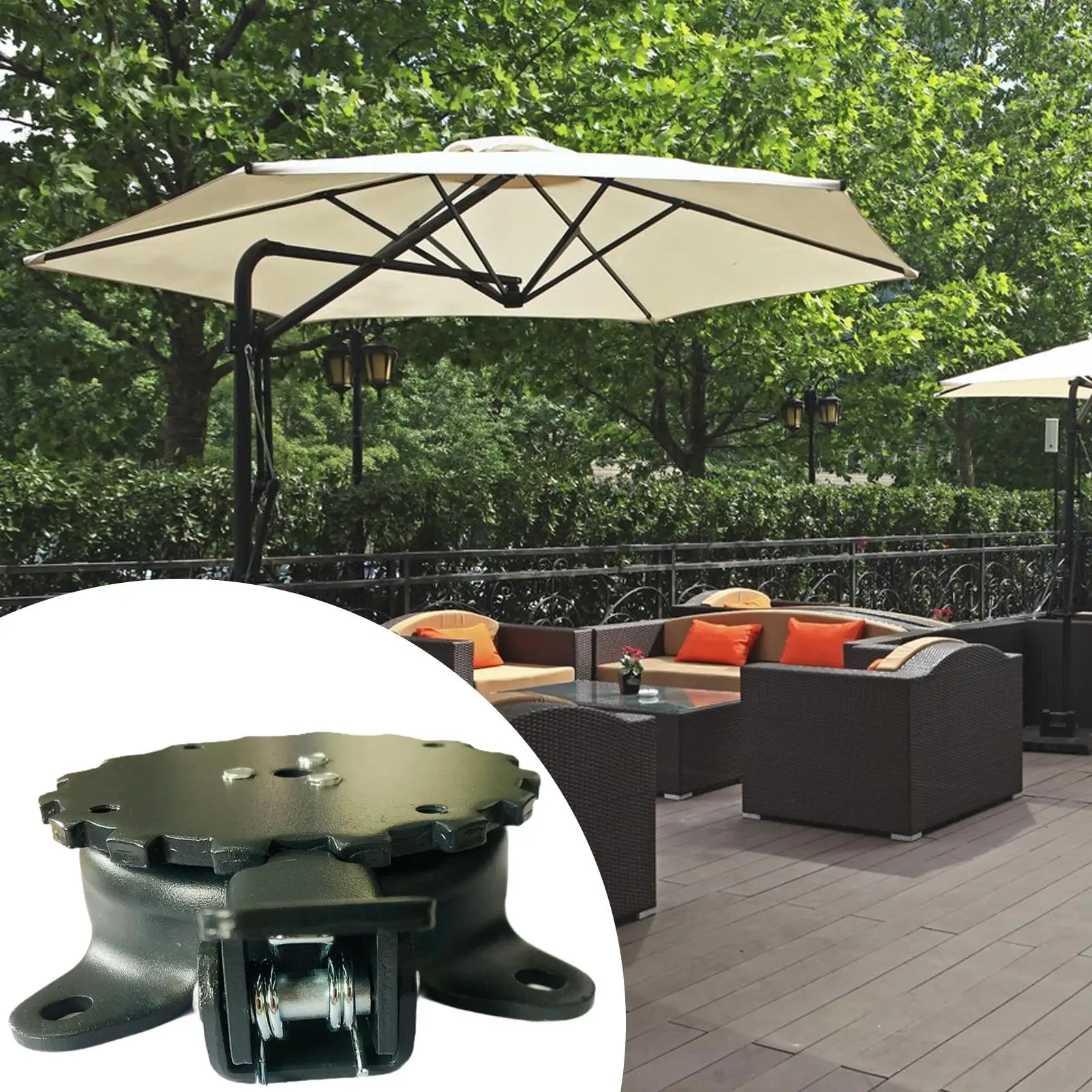 

Patio Umbrella Base 360° Rotating Replacement Wear Resistant Outdoor Umbrella Stand for Fishing Yard Garden Picnic Outside Party