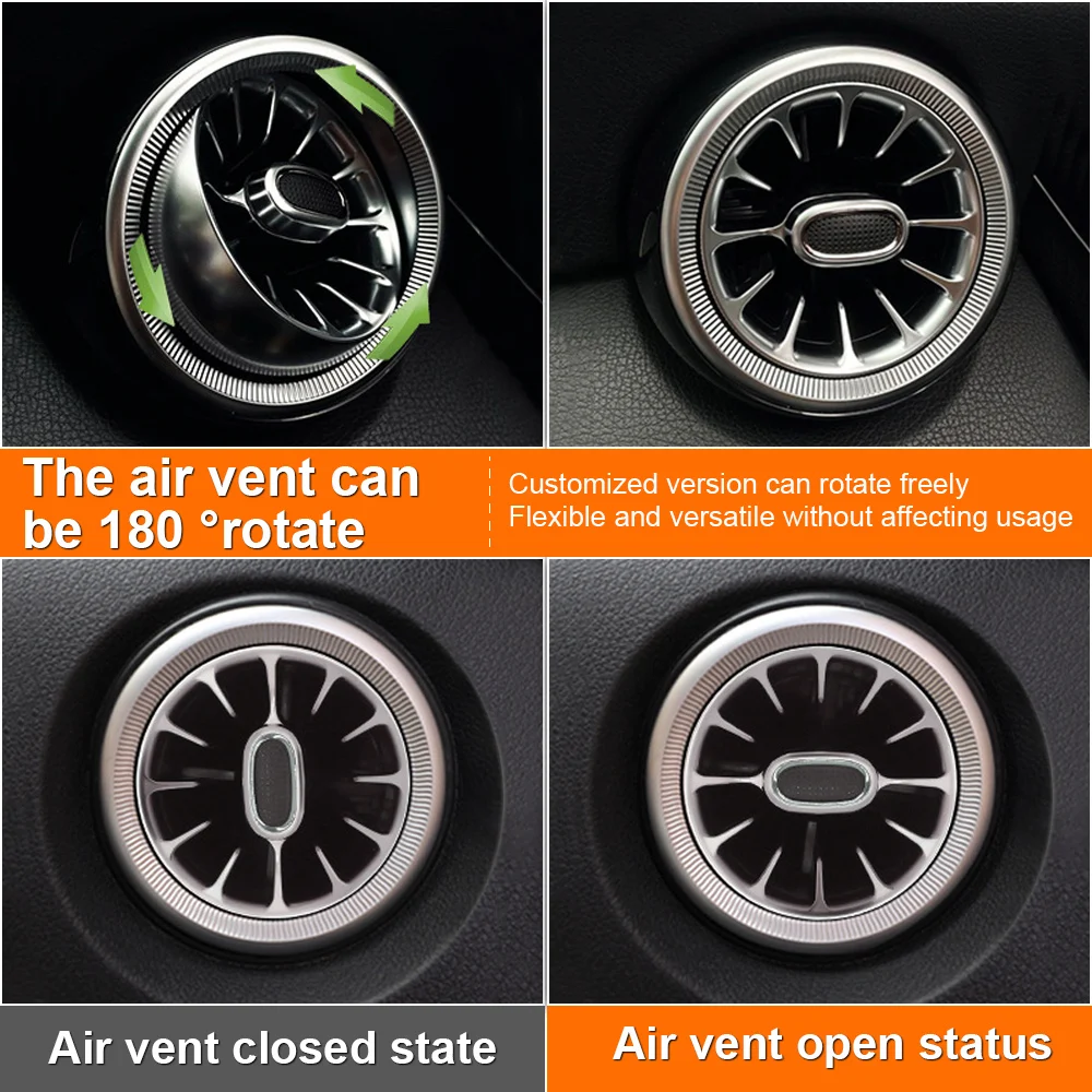 Wewnętrzny przedni klimatyzator na deskę rozdzielczą AC Vent Outlet dla Mercedes Benz C-class 15-21 W205 GLC X253 LED Ambient Lights By App — zdjęcie produktu 5
