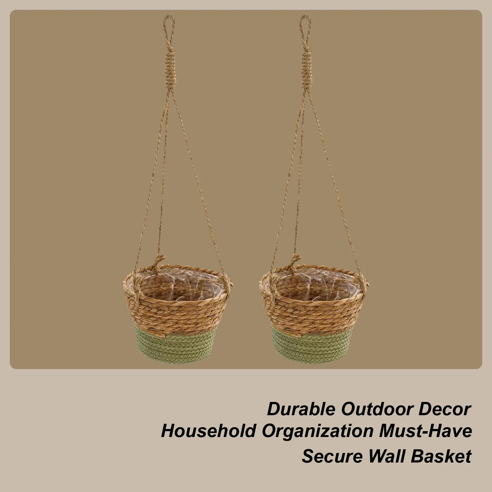 

Plant Basket 2 pcs Rattan Weather Resistant Decorative Flower Pot Woven Basket for Outdoor Garden Yard Porch Patio Balcony