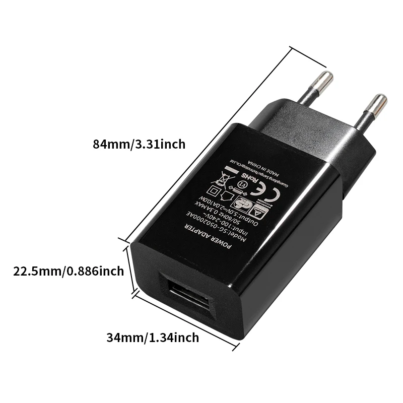 10W USB Charger 5V 2A Power Adapter EU Plug Wall Charger Cube Plug for iPhone Samsung Smartphone Tablet MP3 MP4 Android Phone