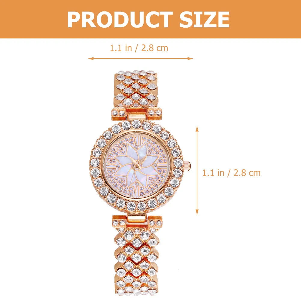 Shiny Rhinestone Women Watch Elegant Exquisite Design Lightweight Comfortable Fit Accurate Quartz Movement Versatile Daily and