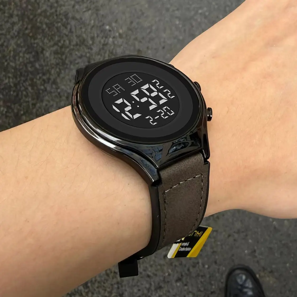 NEW Fashionable Outdoor Multifunctional Digital Men's Watch Leather Strap Shockproof Luminous LED Timing Electronic Watches Gift