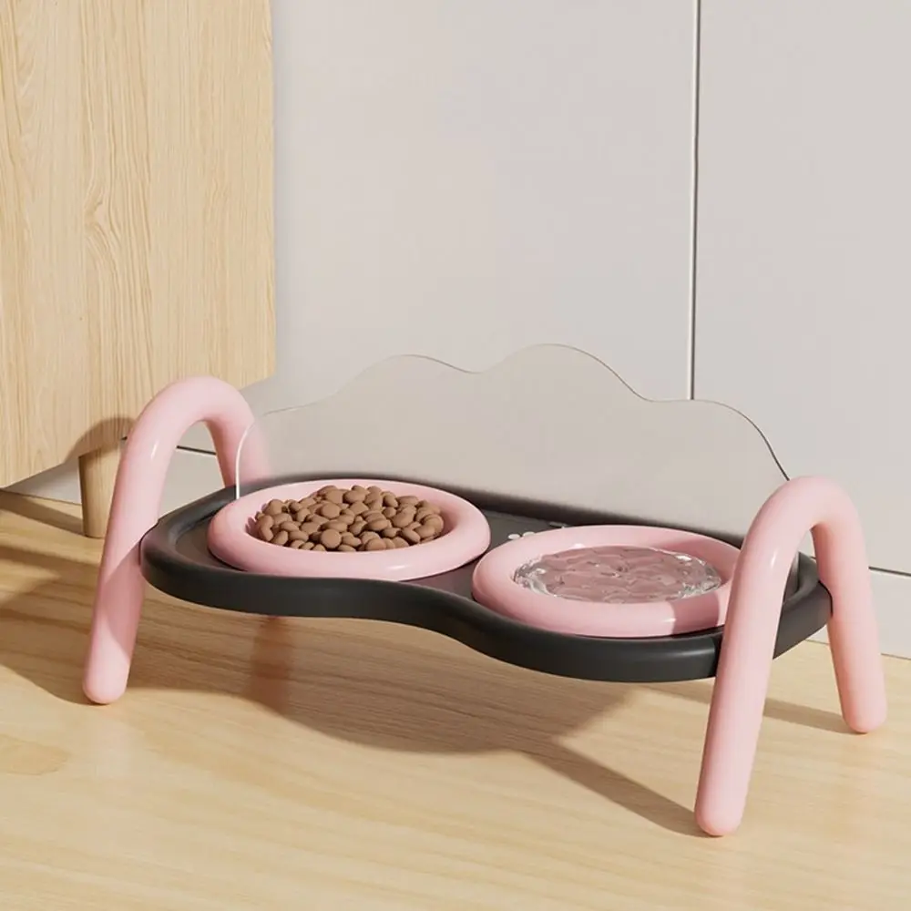 

Ceramic Cat Double Bowl Anti-Tip High Foot Design Pet Elevated Raised Bowls with Stand Neck Protection Cat Food Pot Feeding