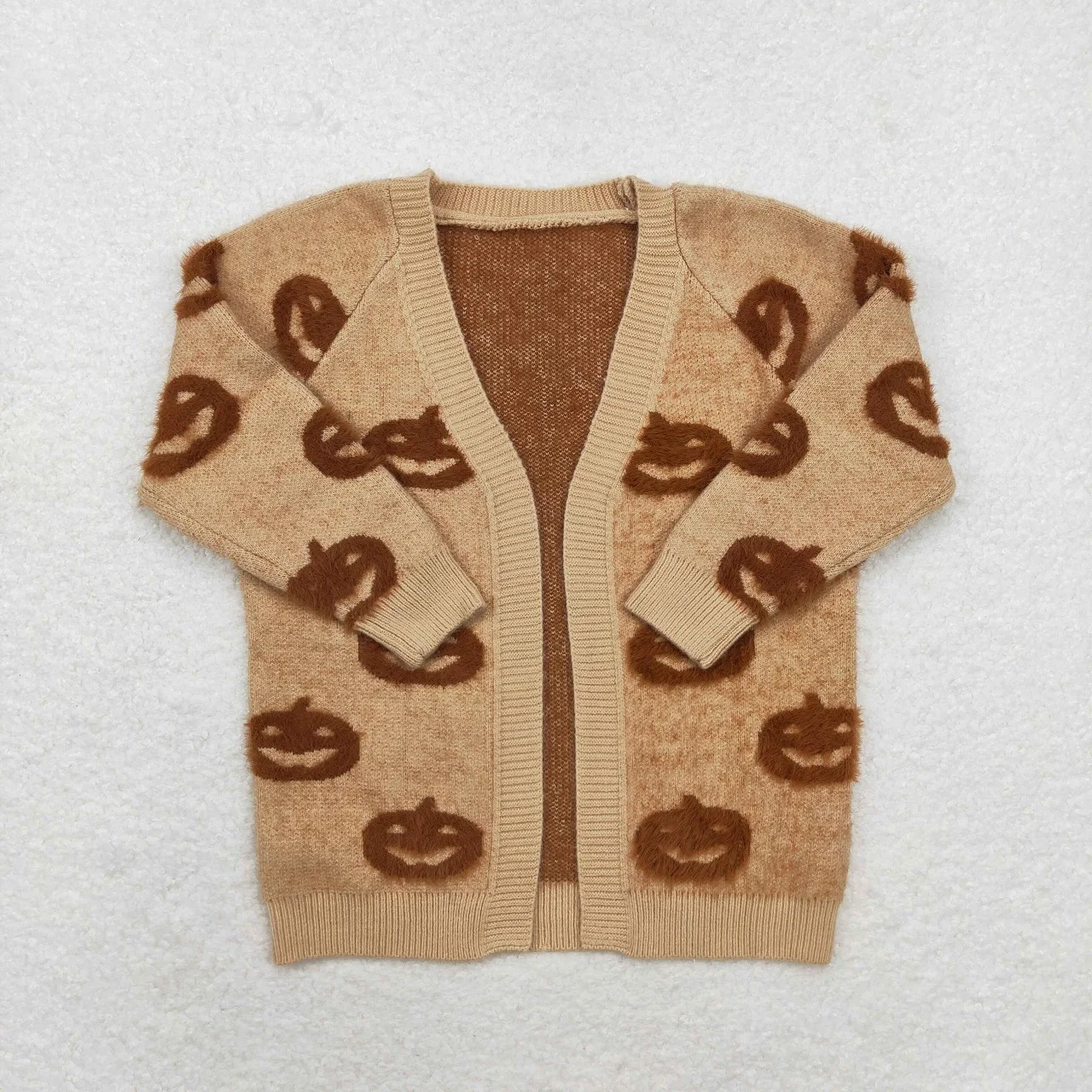 

Wholesale Baby Girl Cardigan Sweater Halloween Pumpkin Open Long Sleeve Coat Kid Woolen Children Toddler Fall Winter Clothing