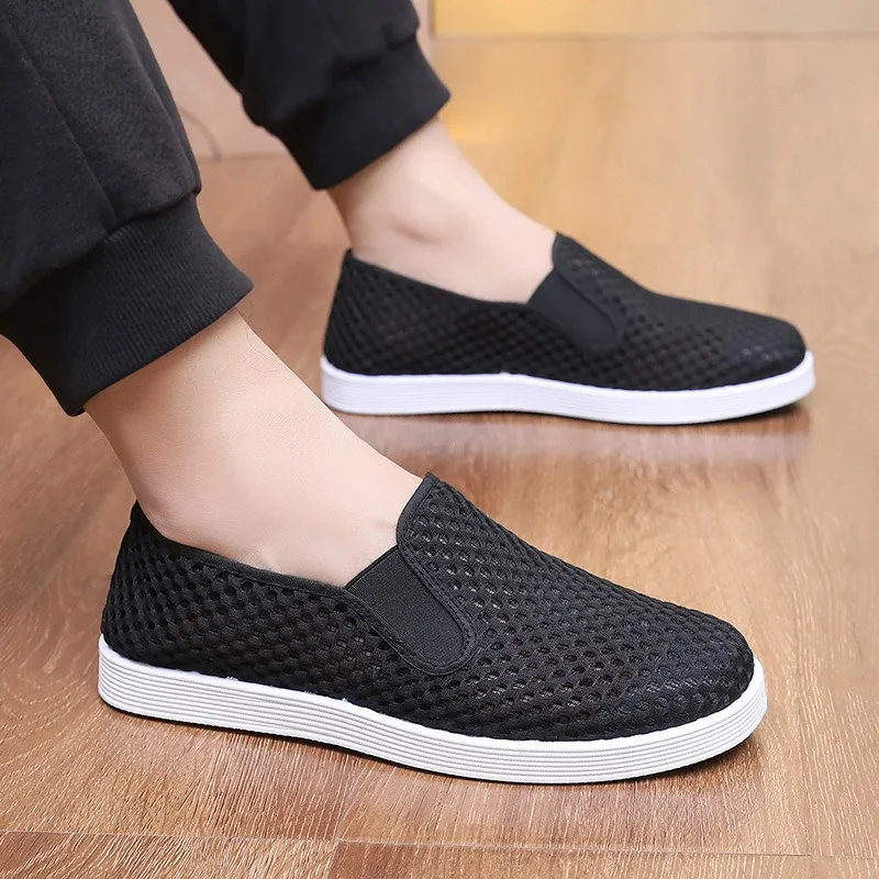 Men's Summer Casual Walking Shoes Lightweight Sneakers for Men Outdoor Breathable Strapless Platform Sports Shoes Zapatos Hombre