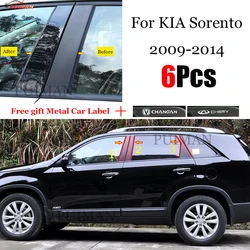 For KIA Sorento 2009 10 11 12 13 2014 Car Black Mirror Middle Column PC Window Trim B C Pillar Strip Sticker Accessories