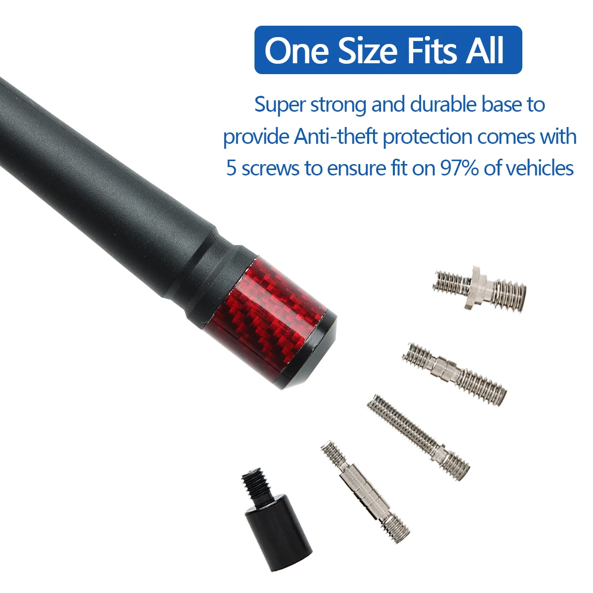 ABBREE AR-162 Car Mobile Radio Antenna AM FM High Gain Flexible Rubber Vehicle Antenna for Jeep Toyota Ford Mazda Audi Honda WRC
