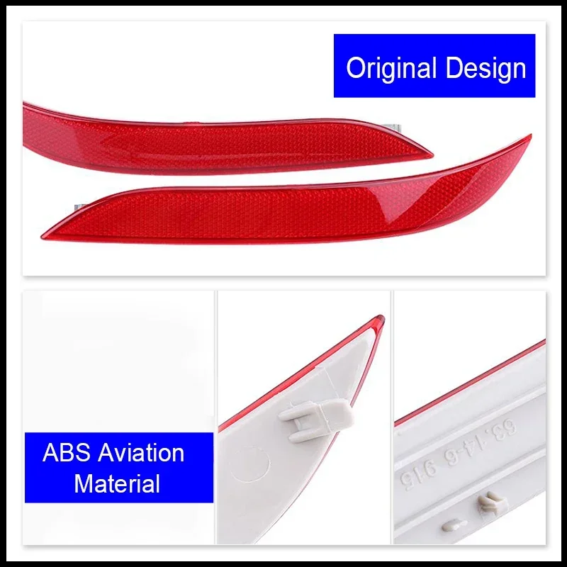 Rear Bumper Reflector Fog Light Reflective Strips 63142990863 63142990864 For BM X1 E84 2010~2011 No Bulb Rear Signal Lamp