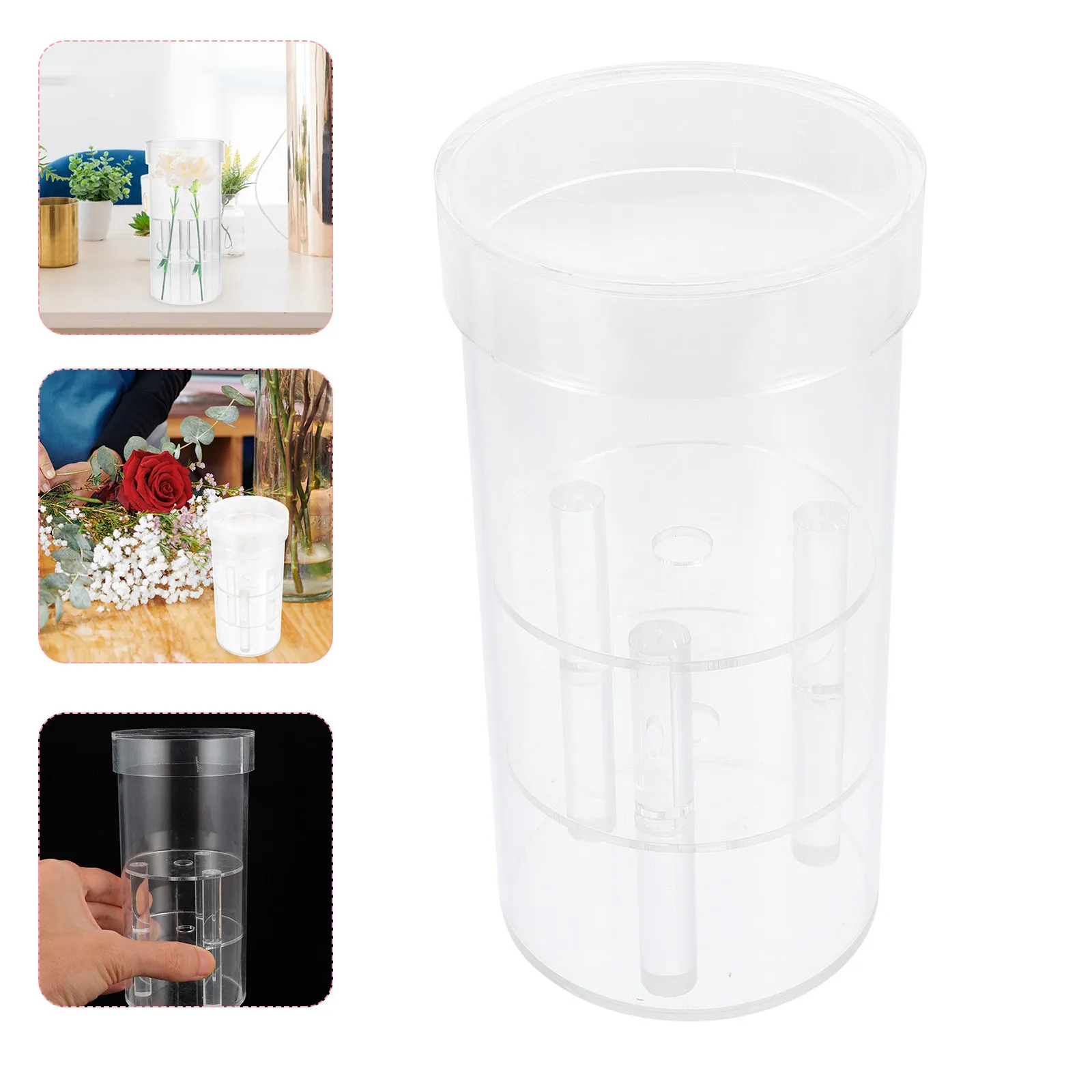 1Pcs Acrylic Flower Box Transparent Preservation Box for Fresh Roses Wedding Gift Decorative Storage Holder with Hanging Holes