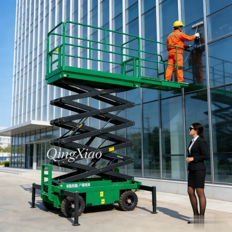 FOBHandling Wheeled Automatic Wheeled Mobile Narrow Scissor Lift Platform Hydraulic Elevated Work Table For Professional Service