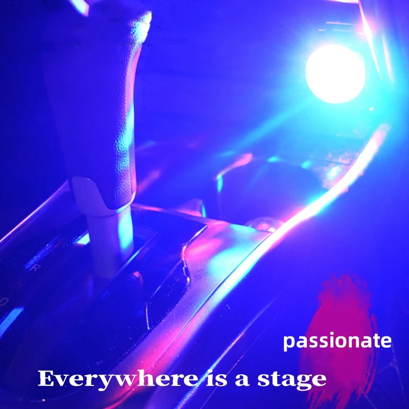 Car Led USB Ambient Light DJ RGB Mini Colorful Music Sound Interface Holiday Stage Party Atmosphere Interior Dome Trunk Lamp
