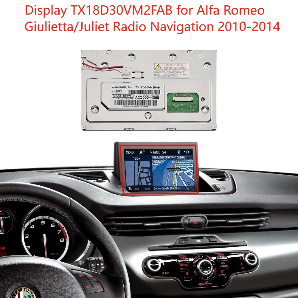 Original 7-inch Suitable For Alfa Romeo Giulietta/Juliet Radio Navigation LCD Display TX18D30VM2FAB Replacement And Repair