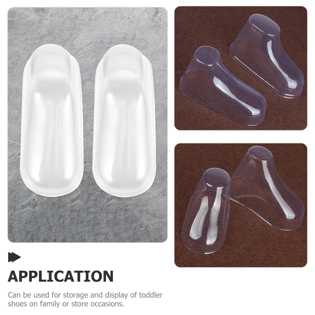 40Pcs Shoe Supports Transparent PVC Display Stands for Shoes Socks Shop Home Use Feet