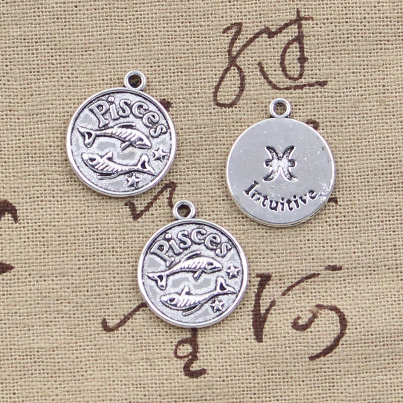 12pcs Charms Zodiac Capricron Aquarius Aries Cancer Leo Libra Taurus Scorpio Sagittarius Vigro Gemini Pisces DIY Antique Pandent