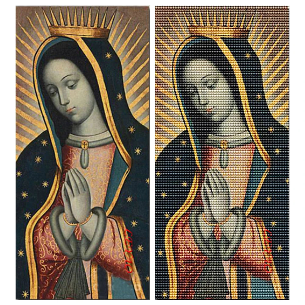 Diamond painting 5D Virgin mary Portrait Diamond Mosaic Full Diamond Embroidery DIY Rhinestone Cross stitch Christianity Gift