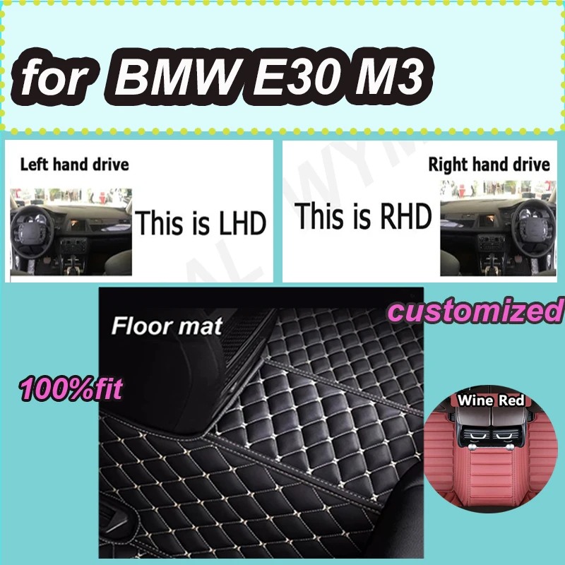 

LUXURY Custom Automotive Car Floor Mats For BMW E30 M3 1986 1987 1988 1989 1990 Floor Mats