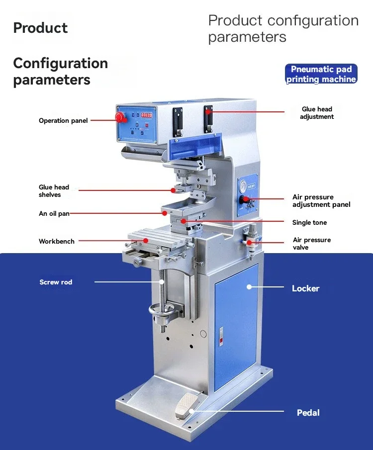 1pc Automatic Pad Printing Machine Small Monochrome Pneumatic Pad Printing Machine Ink Printing Machine