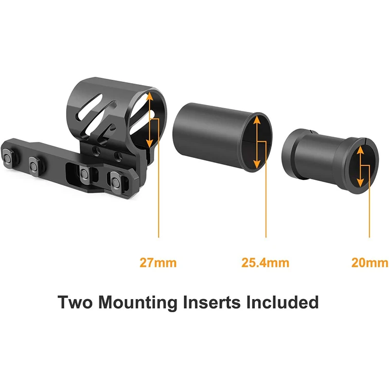 Supporto ad anello per torcia tattica Offset per sistema di guida Mlok-2 inserti di montaggio inclusi per luce da 27mm 25.4mm 20mm di diametro