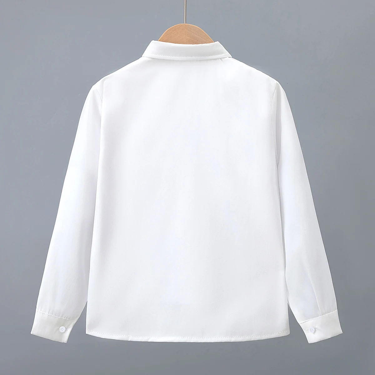 Neues Einfarbiges Freizeithemd für Kinder im Sommer und Herbst, Vielseitiges Langarm-Oberteil mit Kragen für Jungen und Mädchen, Modische Jacke – Detail 6