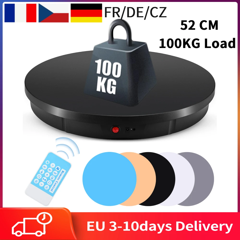 Carga Elétrica Rotativa Display Stand 360 ° Turntable Jóias Titular Bateria para Fotografia Vídeo Tiro Props 52cm 100kg