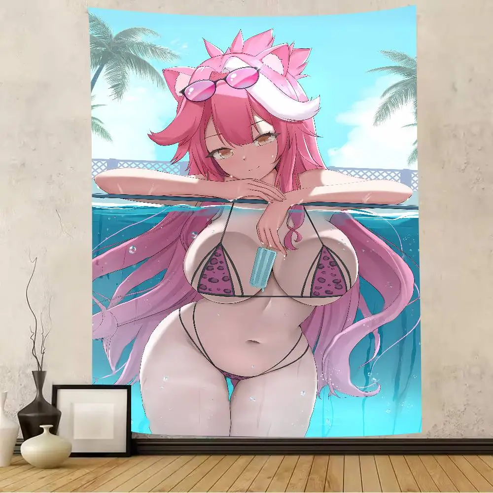 XXL Pretty Hot Kawaii Girl Cute Raora Panthera Wall Tapestry Kawaii Background Cloth Wall Decoration Dormitory Room Tapestry