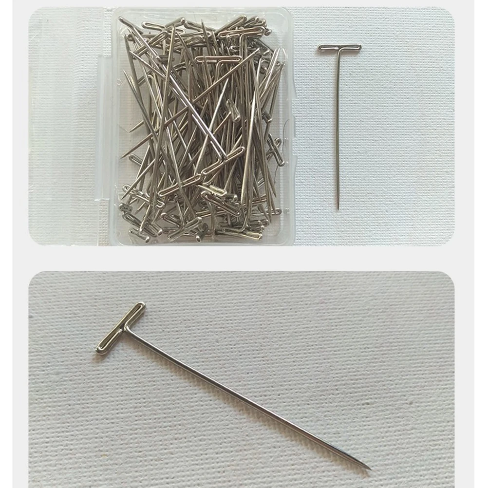 

450pcs T-Pins Simple Metal T-Pins Set For Modelling Crafts Display Blocking Knitted Projects Tailors Seamstresses 27Mm 32Mm