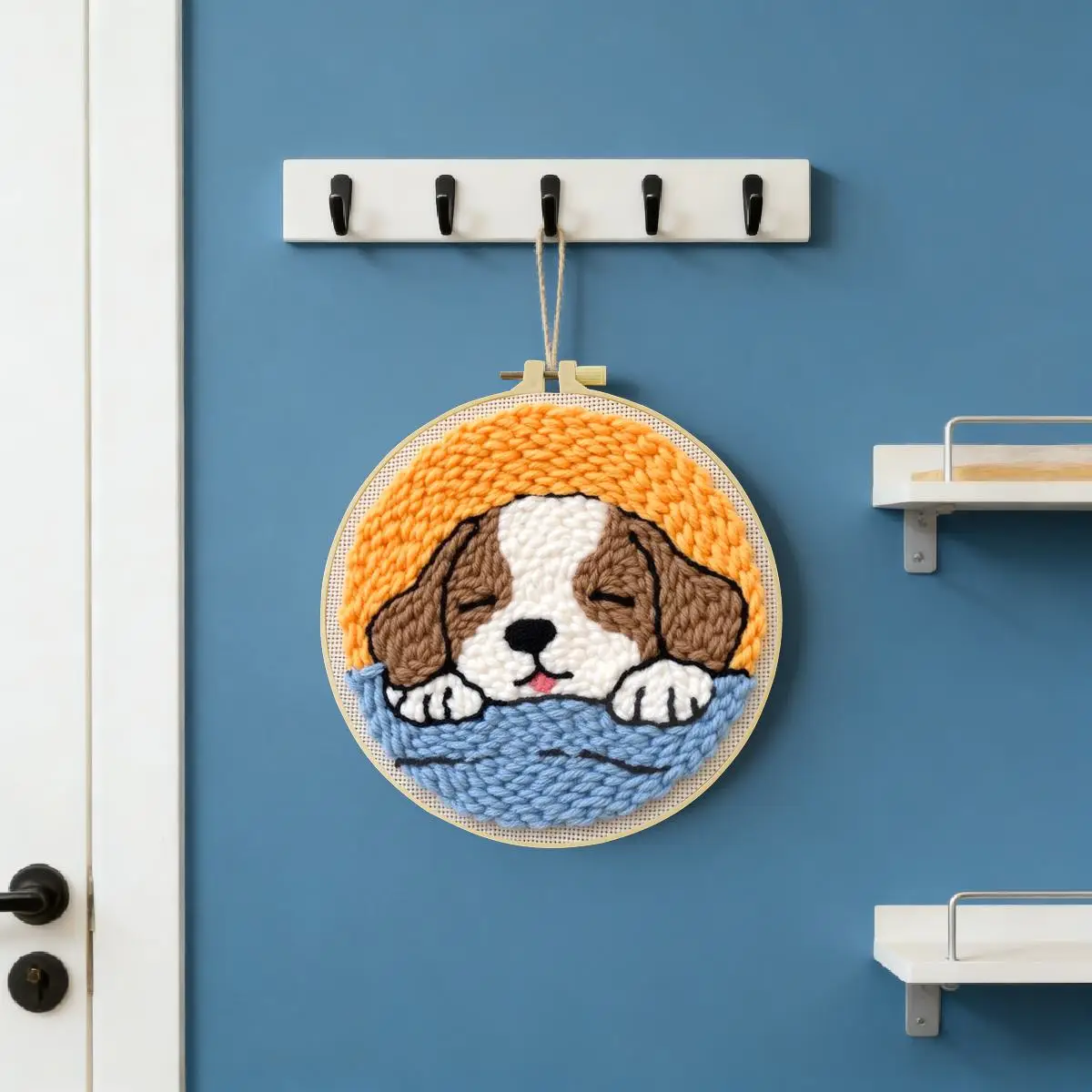 Punch-Nadel-Stickerei-Set/Stickerei, gestrickte Stickerei, DIY-Handgemachtes Geschenk - Hund – Detail 3
