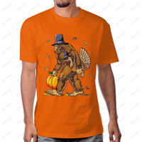 Bigfoot Turkey Pumpkin Thanksgiving Sasquatch Tshirt Casual Fashion Loose Short Sleeve Cool Man T- Shirt Y2K Women Streetwear