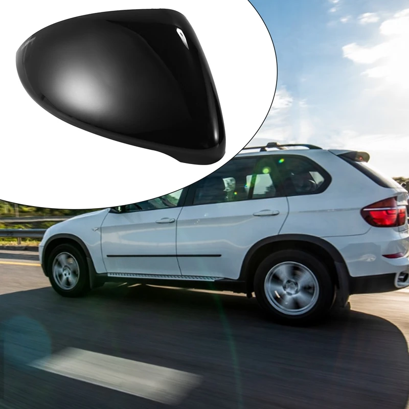 2 Pieces For Golf 7 Mk7 7.5 Gtd R For Touran L E-Golf Side Wing Mirror Cover Caps Bright Black Rearview Mirror Case Cover 2013-2