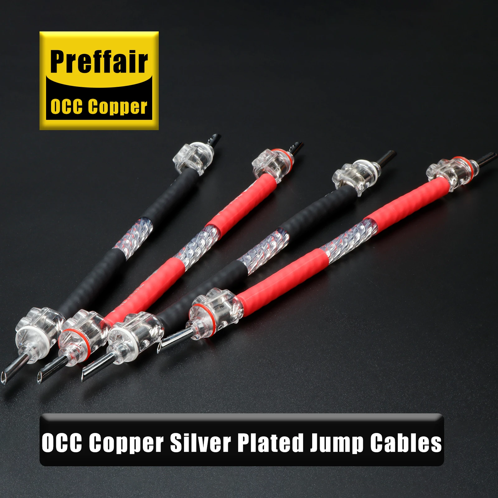 4 قطعة كابل قافز hifi 7N occ كابل سلك جسر مكبر الصوت المطلي بالفضة