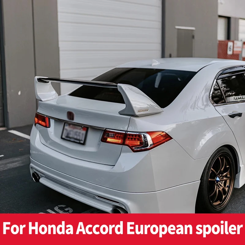 

For HONDA Accord European 2008-2013 Acura TSX 4-Door Sedan Spoiler High Quality ABS 3-parts Rear Wing Glossy Black Or White
