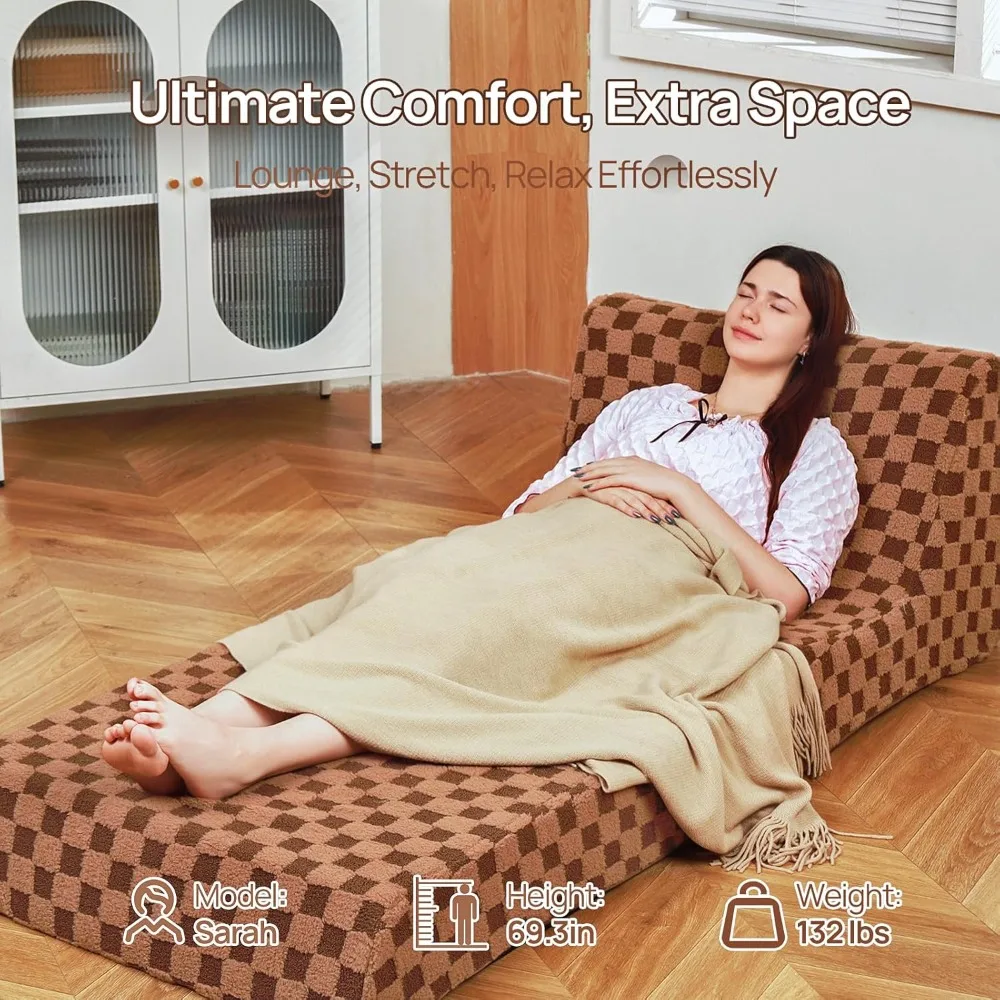 Bean Bag Chair for Adults, Folding Sofa Bed, Convertible Sleeper Lounge Chair, Full Foam Filling Comfy Floor Sofa, Folding Chair