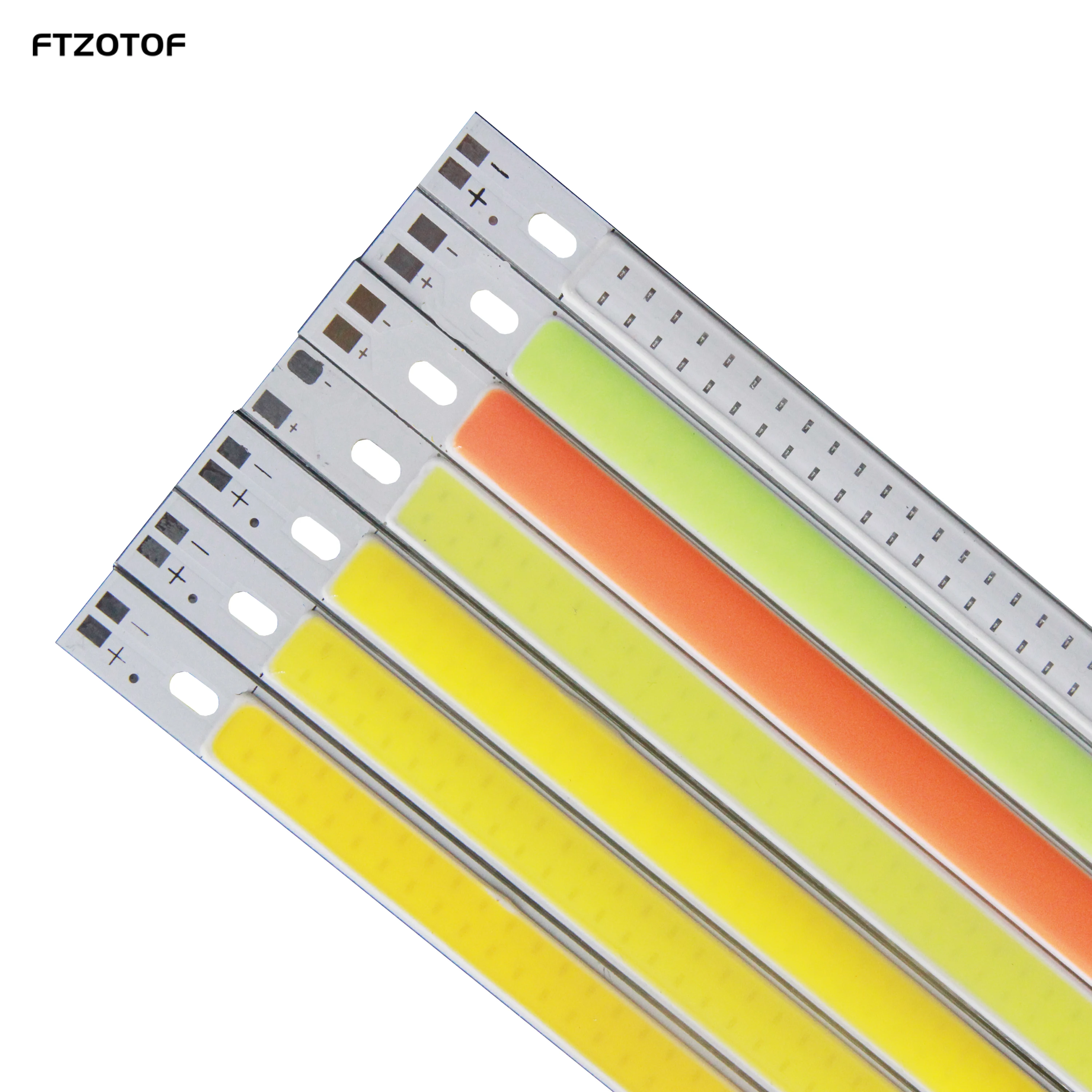 FTZOTOF COB LED 12V Lighting Bar 200*10mm Tube 10cm 10W Blue Green Red Warm Cool White DIY Bar Lamp 100mm DC 12V 1000LM For Bulb