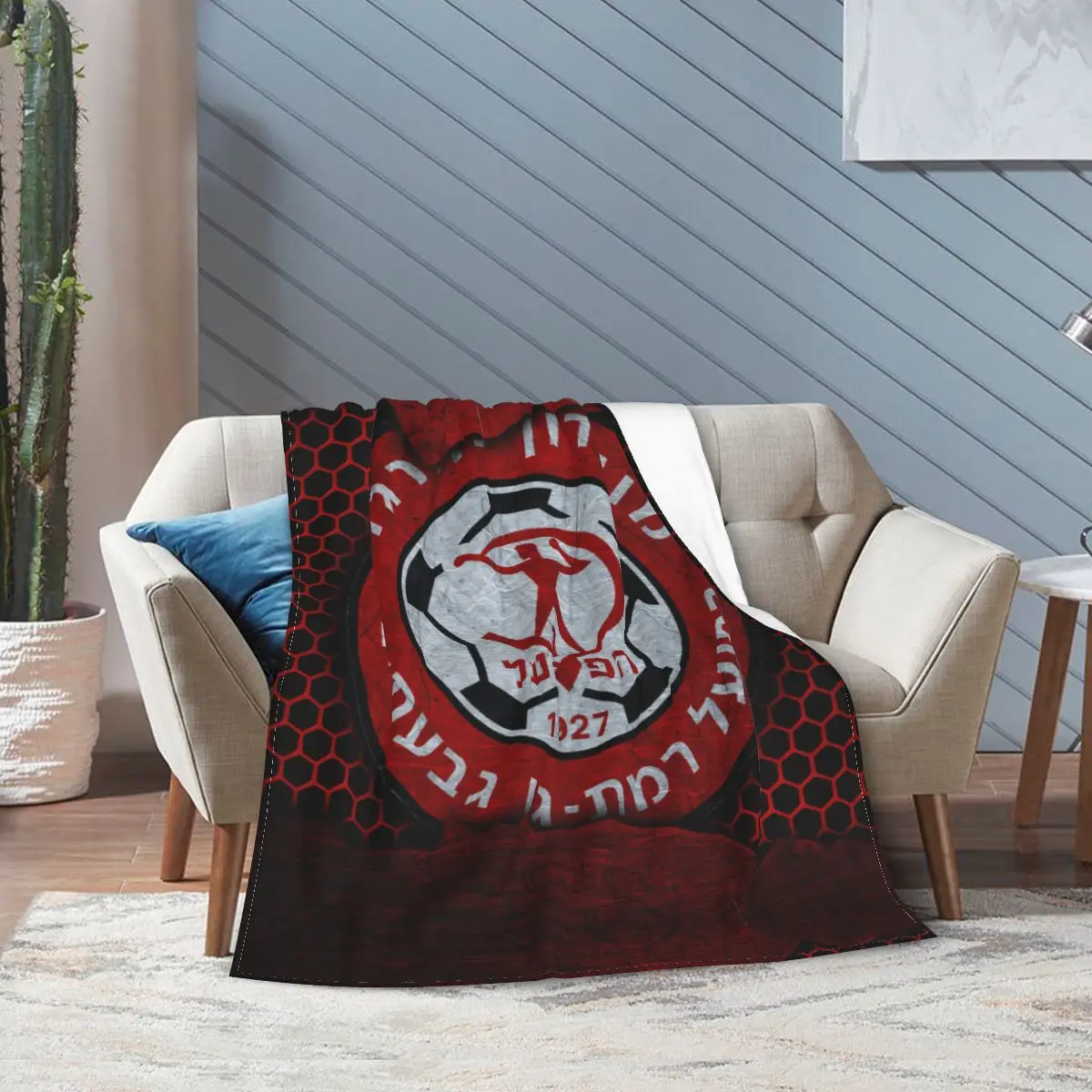 Israel Hapoel Ramat Gan Givatayim Fc Fleece Blanket Ultra Soft Flannel Blanket Digital Printed All Season Premium Fluffy