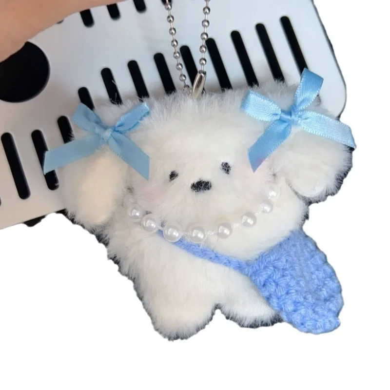 Porte-clés chien beurre de dessin animé pour femme, porte-clés chien en peluche mignon, pendentif chat créatif, accessoires de sac de voiture, cadeaux pour filles