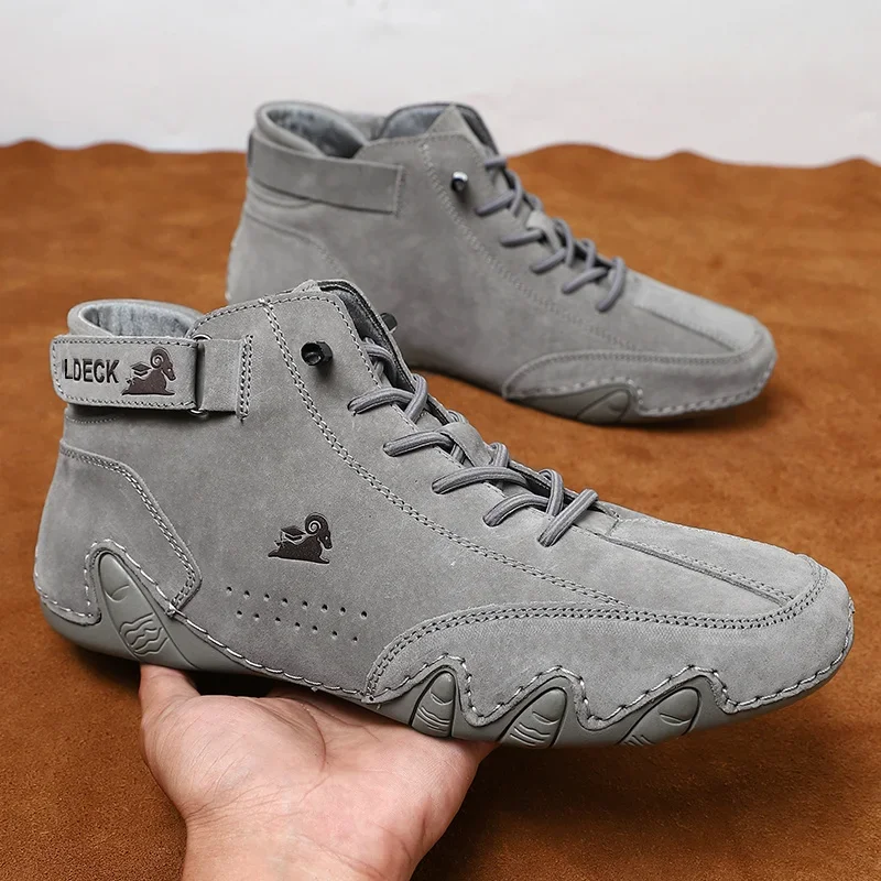 Men Boots Casual Motorcycle Winter Shoes 2024 Waterproof High Top Sneakers Luxury Footwear Size 35-49