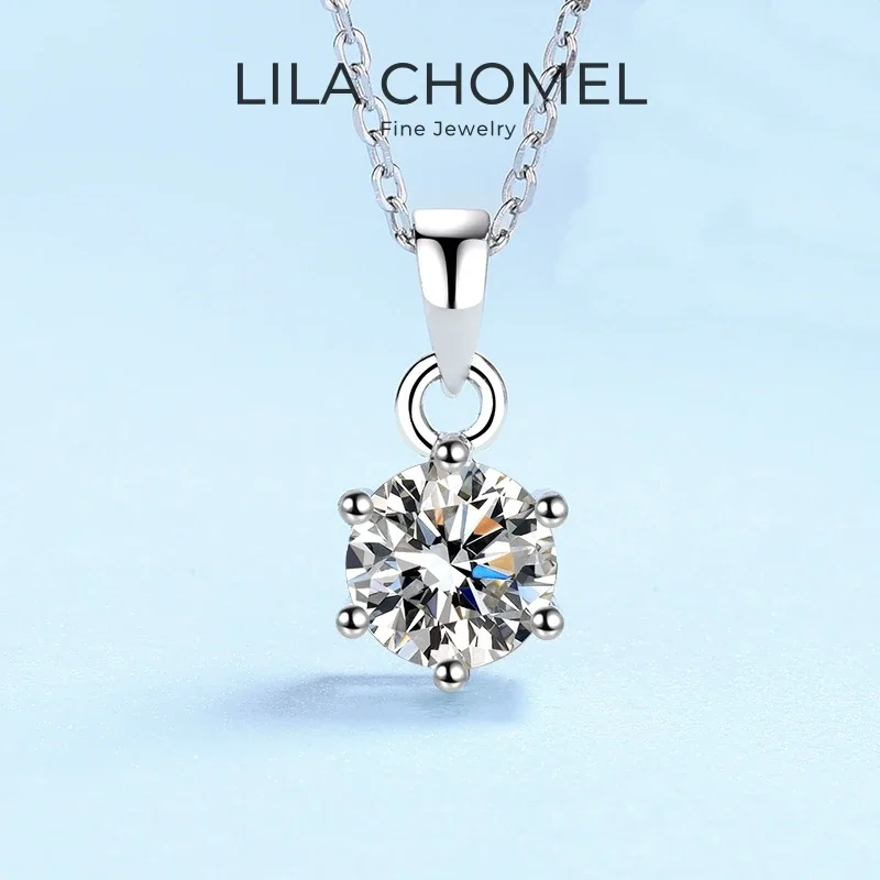 Lover Valentine's Day 18K White Gold Women Wedding Necklaces 0.5/1CT Moissanite Diamond PT950 Pendant Girl Friend Birthday Gift