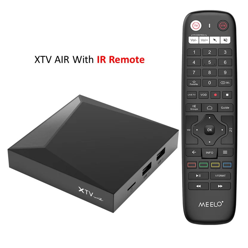 صندوق تلفزيون ذكي XTV-Air Meelo Plus ، UHD ، Android 11 ، 2GB ، 16GB ، 4K ، HD ، جهاز استقبال IP ، 2GB ، 16GB ، WiFi مزدوج ، LAN ، M ، BT