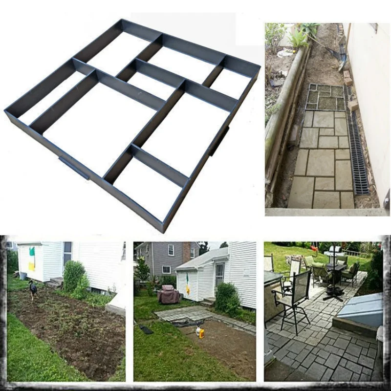 Garden Mold Walk Pavement Reusable DIY Manually Paving Cement Brick Stone Road Concrete Molds Manually Paving Garden Decoration