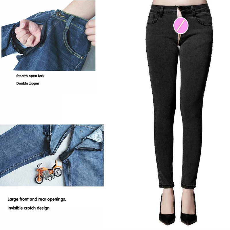 

Skinny Jeans Women's Invisible Front and Rear Open-Seat Pants Elastic plus Size 150kg Jeans Women Korean Pant Outdoor Convenient