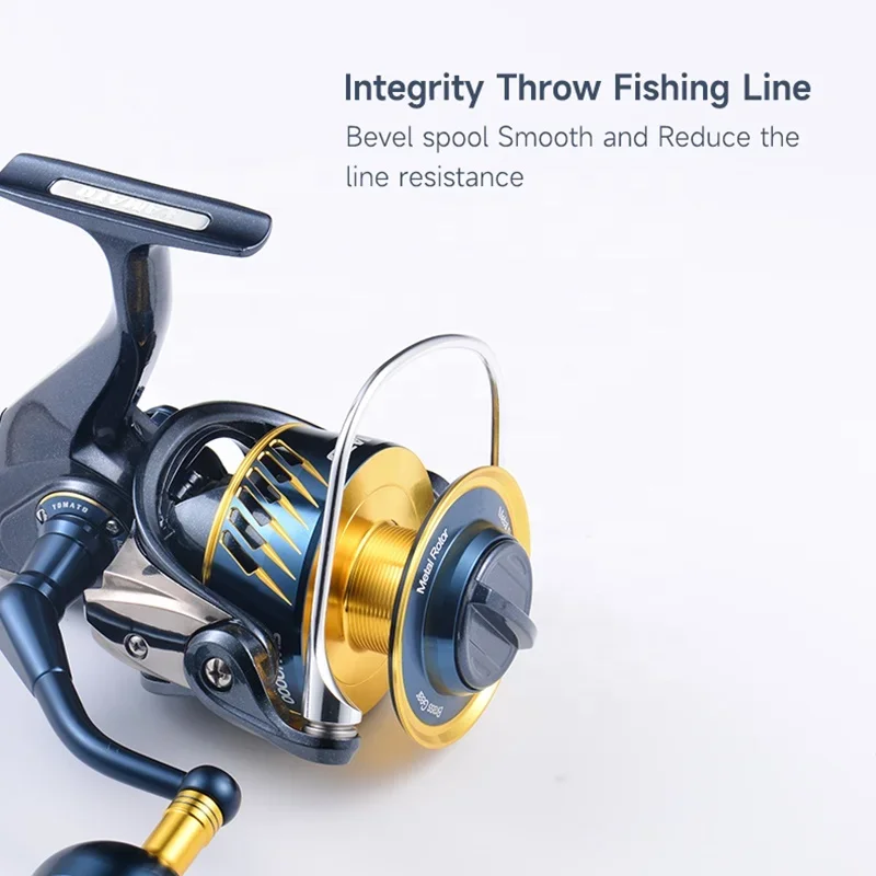 بكرة سمك جديدة 6000 8000 10000 14000 جسم ألومنيوم معدني 25 كجم ماكس سحب البحر بكرات صيد دوارة