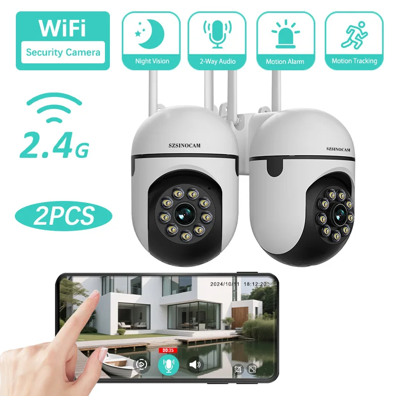 2PCS Security Camera WIFI Camera Outdoor PTZ Speed Wireless IP Camera CCTV 4X Digital Zoom Audio Network Surveillance