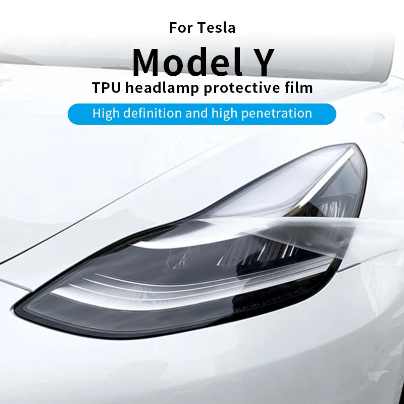 

Suitable for 20-23 models Model3Y Black Headlight Film, Car Lamp Tail Light Film, Color Change, Black Samurai TPU Anti-scratch
