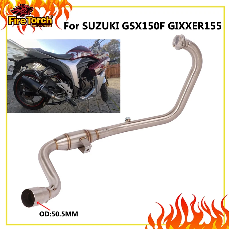 Slip On For SUZUKI GIXXER155 GSX150F GIXXER SF 155 GSX 150F Motorcycle Exhaust Modify Escape Moto Muffler Front Middle Link Pipe