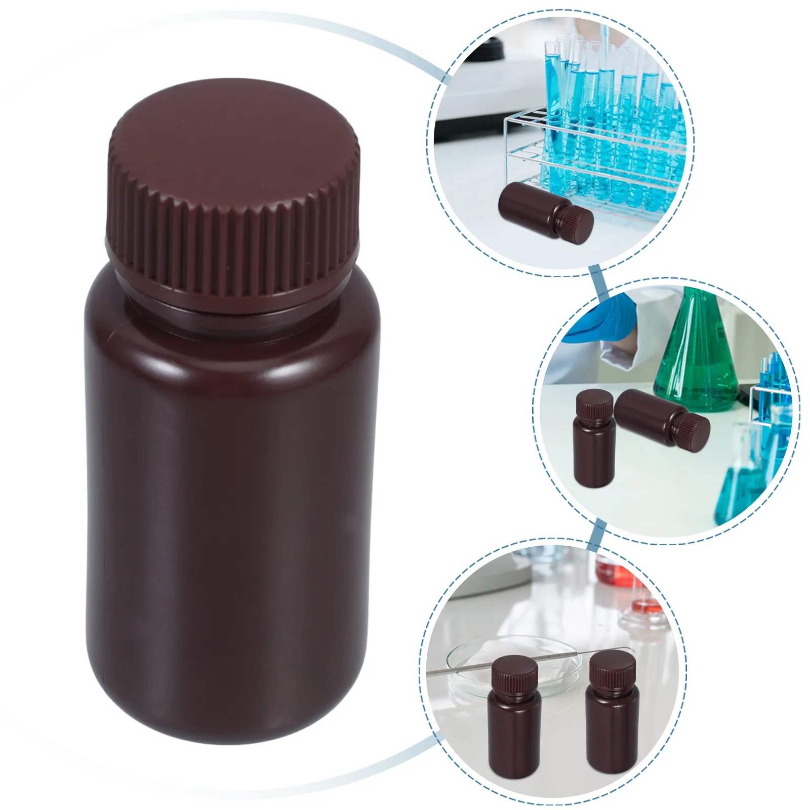 

6 шт. лабораторных бутылок с широким горлышком для реагентов, герметичные контейнеры для образцов, бутылки для хранения жидкостей, для химических экспериментов