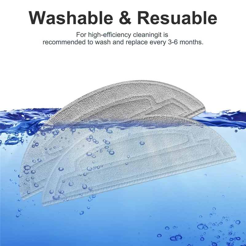 

A65T-6Pcs Mopping Cloths Replacement Parts For Roborock S8 Maxv Ultra / S8 Max Ultra Robot Vacuum Cleaner Mop Pads