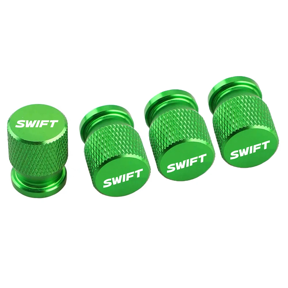 for Suzuki Swift Car Wheel Tire Valve Caps Tyre Stem Covers Aluminum Alloy Airdust Waterproof  4 pcs