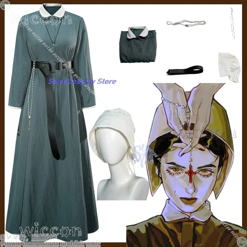

Костюм на Хэллоуин Modesta, косплей, аниме-костюм из фильма ужасов, сексуальное длинное готическое платье, униформа монахини Лолиты, карнавальный наряд для взрослых